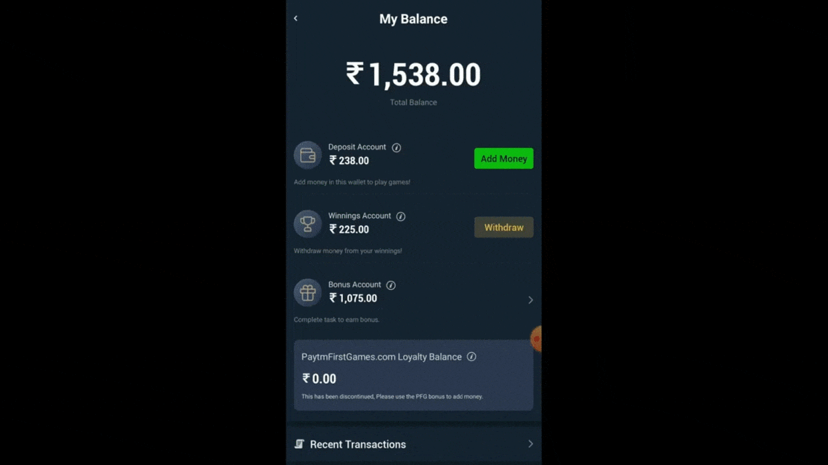 Paytm First Games Withdrawal Proof
