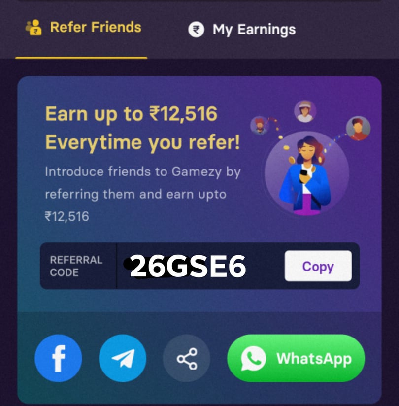 Gamezy referral code